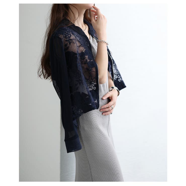 リッチに華やぐ花柄レース異素材シアーブルゾン レディース ファッション | Sawa a la mode | 詳細画像21 