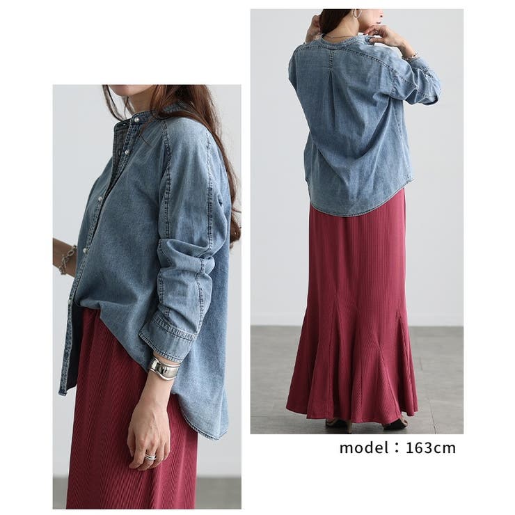 着るほどに馴染むパールボタンダンガリーシャツ レディース ファッション | Sawa a la mode | 詳細画像10 