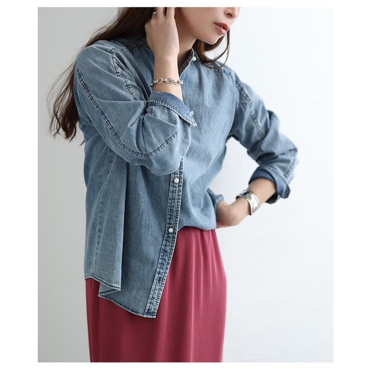 着るほどに馴染むパールボタンダンガリーシャツ レディース ファッション | Sawa a la mode | 詳細画像15 