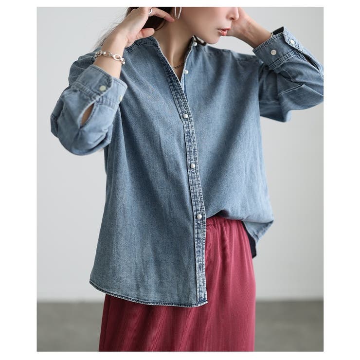 着るほどに馴染むパールボタンダンガリーシャツ レディース ファッション | Sawa a la mode | 詳細画像18 