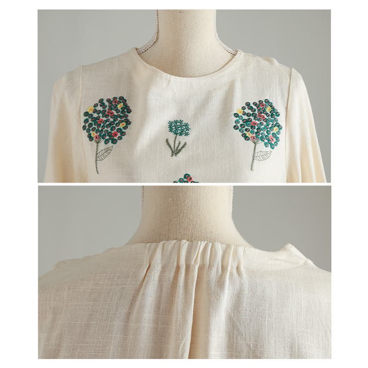 自然体で着映える花刺繍ナチュラルブラウス レディース トップス | Sawa a la mode | 詳細画像19 