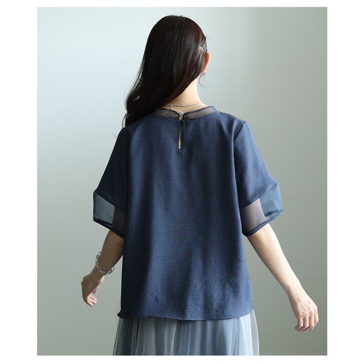 リズムを加えるアシンメトリー立体花柄異素材プルオーバー レディース ファッション | Sawa a la mode | 詳細画像11 