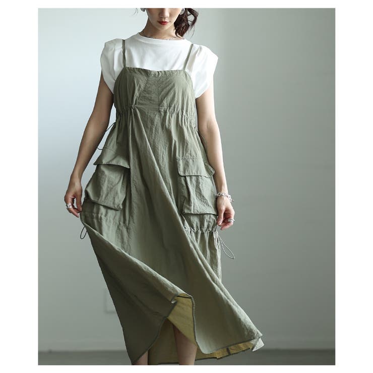 お気に召すままカーゴポケットドロストサロペットスカート レディース ファッション | Sawa a la mode | 詳細画像14 