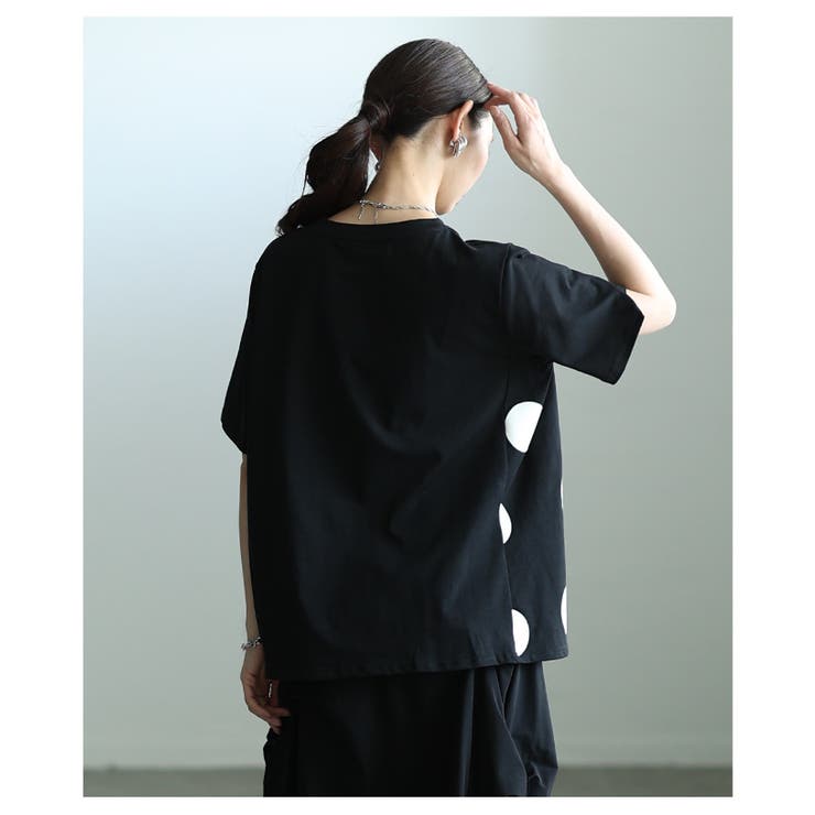 独特な立体感を生むドット柄異素材ギャザーカットソー レディース ファッション | Sawa a la mode | 詳細画像7 