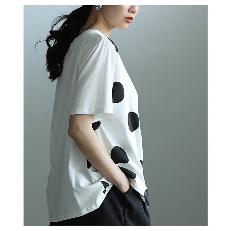 独特な立体感を生むドット柄異素材ギャザーカットソー レディース ファッション | Sawa a la mode | 詳細画像20 