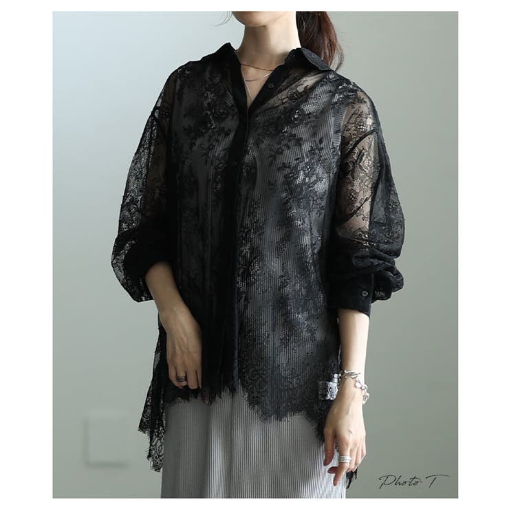 レイヤードが楽しくなる総レーススカラップシャツ レディース トップス | Sawa a la mode | 詳細画像2 