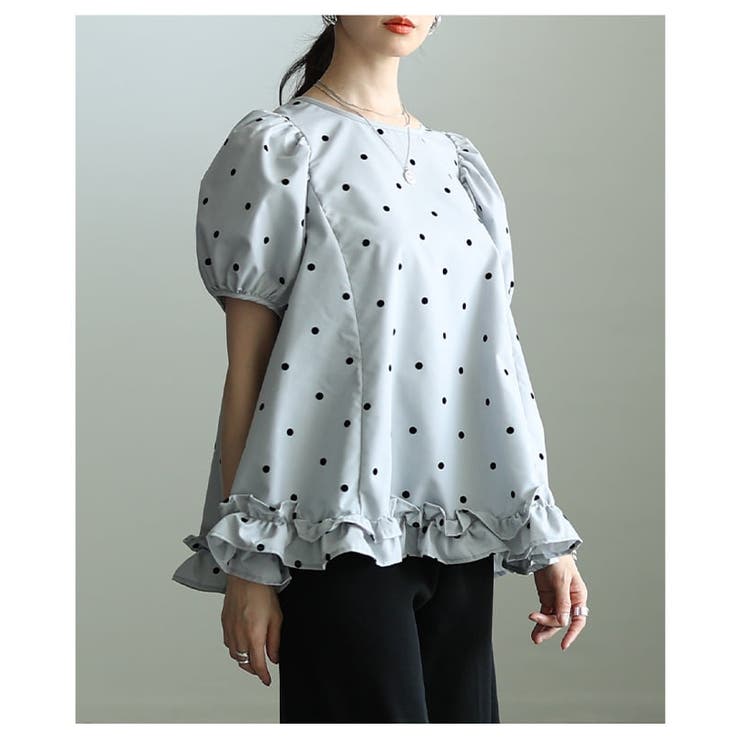 着るだけで華やぐフロッキードットフレアブラウス レディース トップス | Sawa a la mode | 詳細画像4 