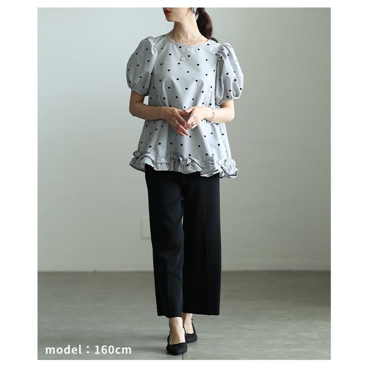 着るだけで華やぐフロッキードットフレアブラウス レディース トップス | Sawa a la mode | 詳細画像7 
