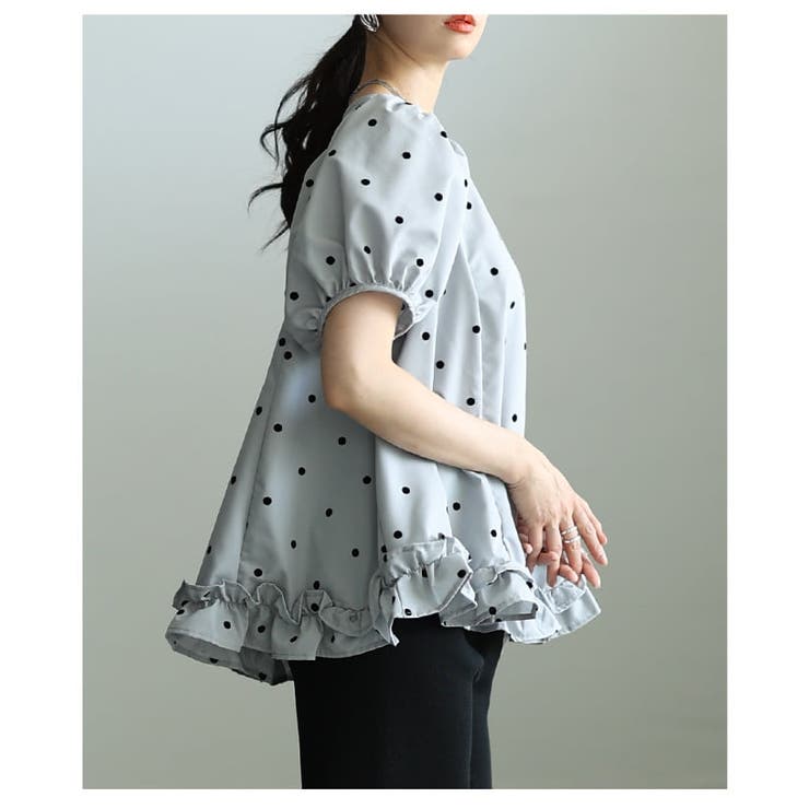 着るだけで華やぐフロッキードットフレアブラウス レディース トップス | Sawa a la mode | 詳細画像8 