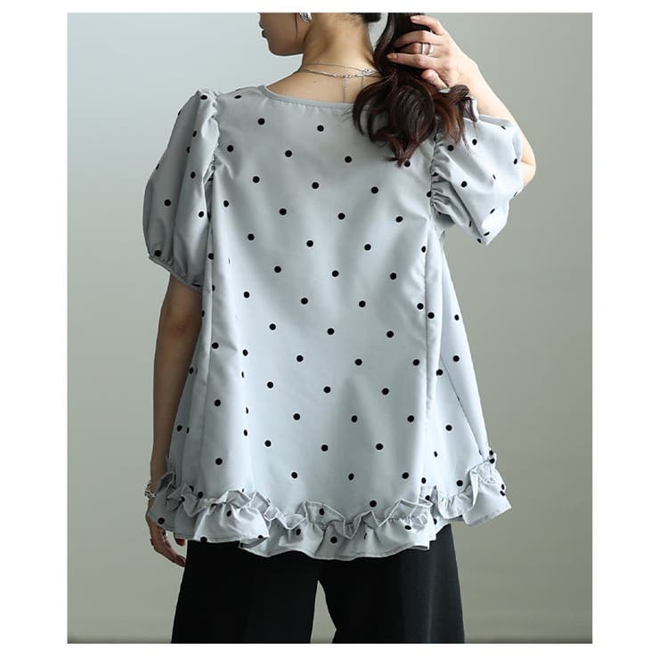 着るだけで華やぐフロッキードットフレアブラウス レディース トップス | Sawa a la mode | 詳細画像9 
