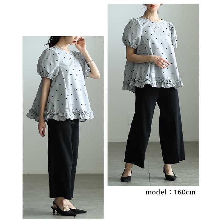 着るだけで華やぐフロッキードットフレアブラウス レディース トップス | Sawa a la mode | 詳細画像10 