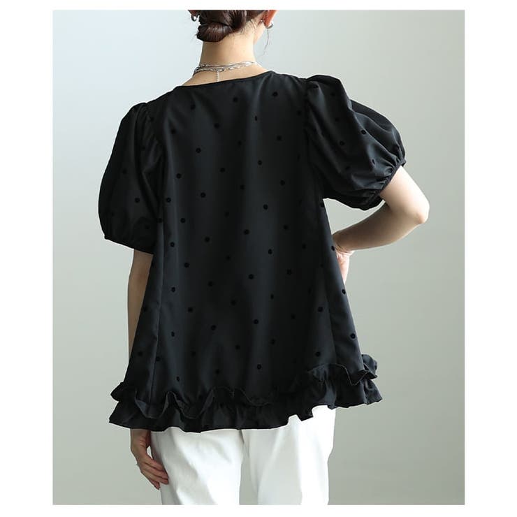 着るだけで華やぐフロッキードットフレアブラウス レディース トップス | Sawa a la mode | 詳細画像15 