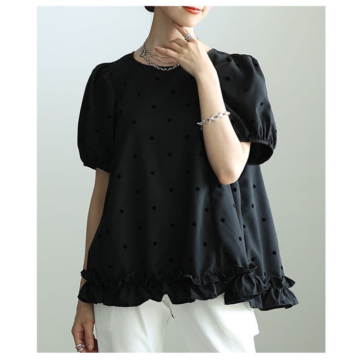 着るだけで華やぐフロッキードットフレアブラウス レディース トップス | Sawa a la mode | 詳細画像16 
