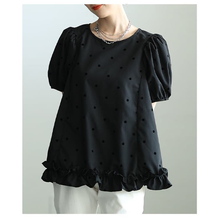 着るだけで華やぐフロッキードットフレアブラウス レディース トップス | Sawa a la mode | 詳細画像18 