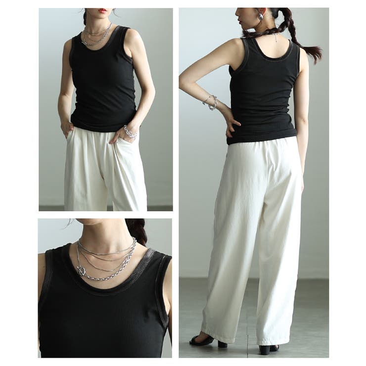 着回し力の高いベロアパイピングスリムタンクトップ レディース ファッション | Sawa a la mode | 詳細画像19 
