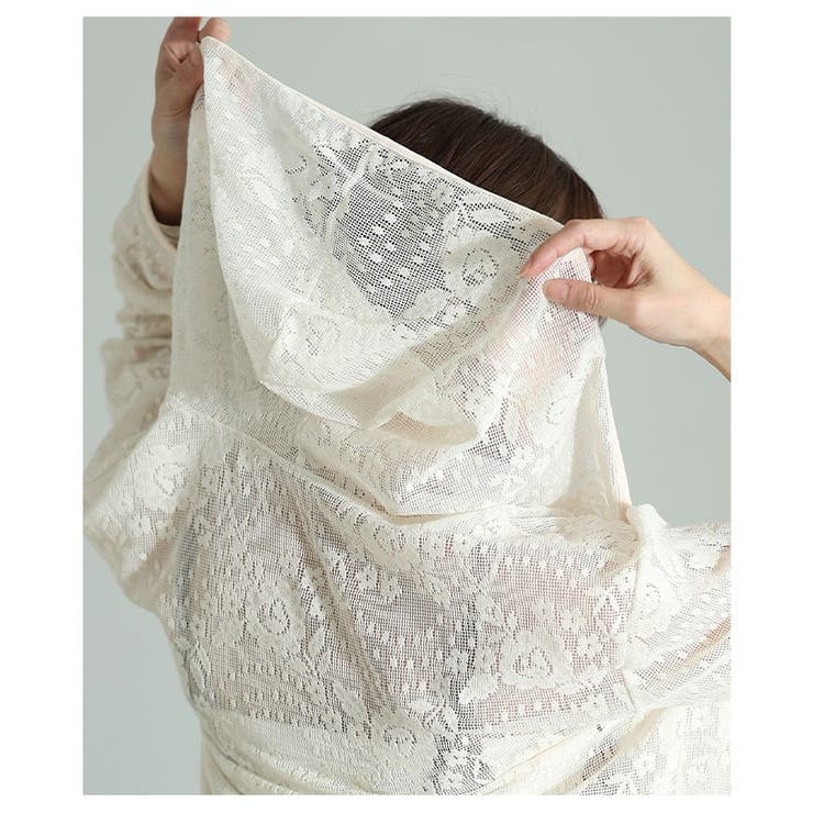 重ね着を盛り上げる花柄レース刺繍メッシュパーカー レディース ファッション | Sawa a la mode | 詳細画像16 