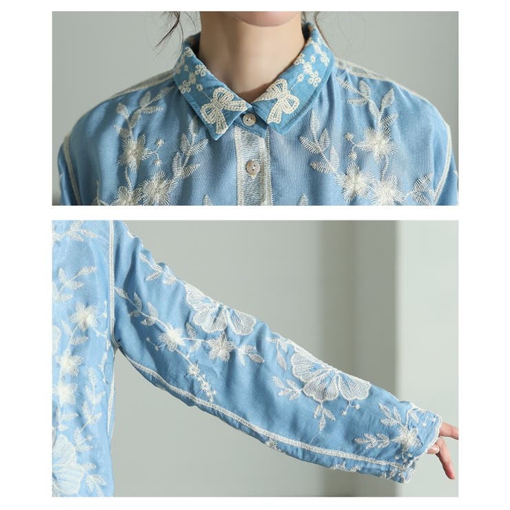 愛らしさが詰まった大人の花柄刺繍スカラップブラウス レディース ファッション | Sawa a la mode | 詳細画像5 