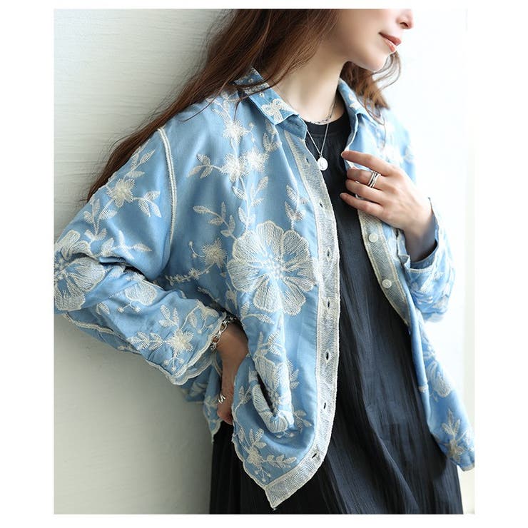 愛らしさが詰まった大人の花柄刺繍スカラップブラウス レディース ファッション | Sawa a la mode | 詳細画像16 