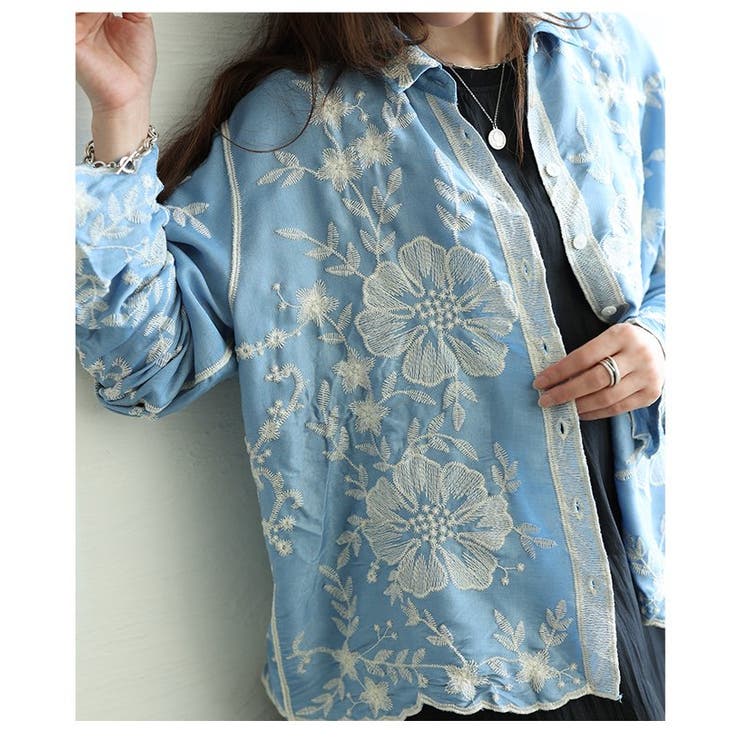 愛らしさが詰まった大人の花柄刺繍スカラップブラウス レディース ファッション | Sawa a la mode | 詳細画像19 