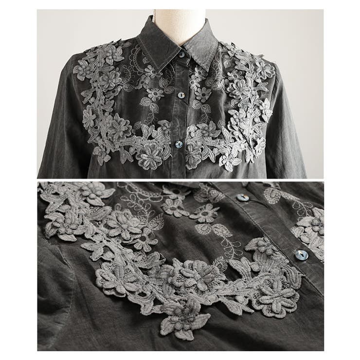 着るだけで華やぐ花レース刺繍シャツブラウス レディース トップス | Sawa a la mode | 詳細画像19 