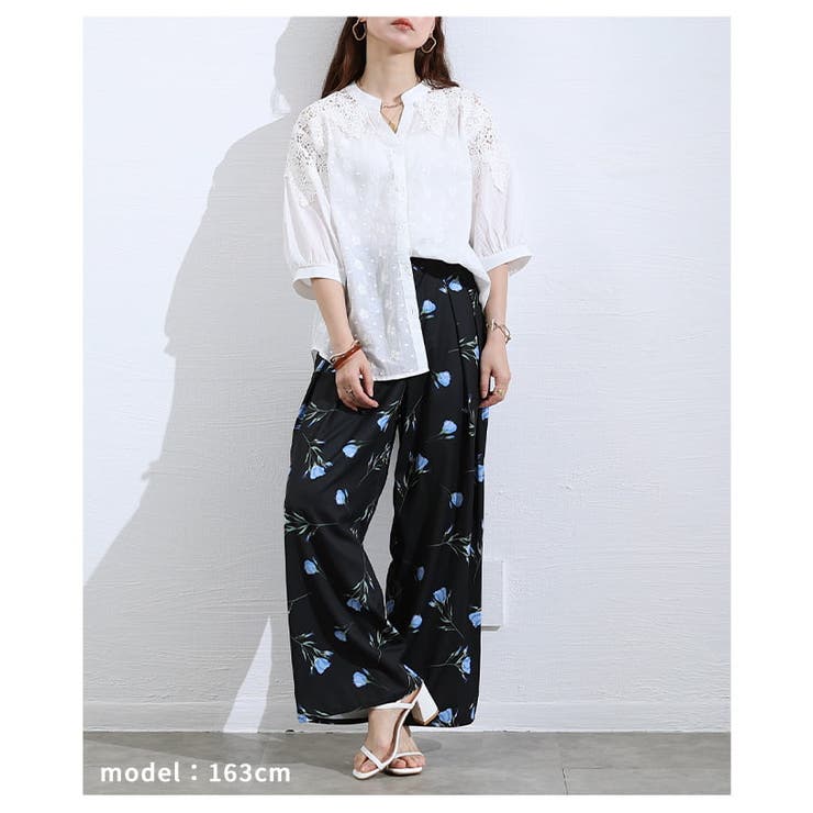 涼やかに上品見えする花刺繍コットンブラウス レディース トップス | Sawa a la mode | 詳細画像7 