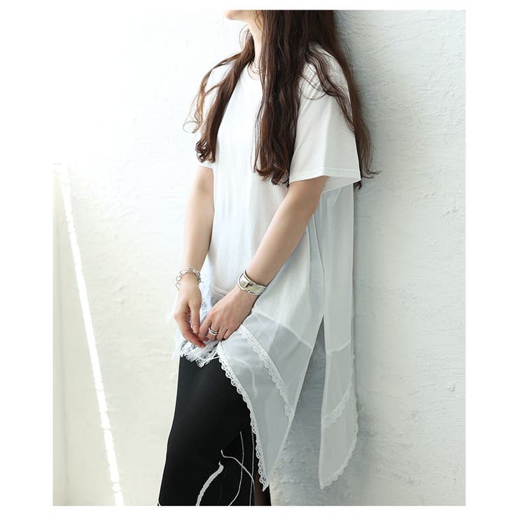 日常が特別になる異素材アシンメトリーレースカットソー レディース ファッション | Sawa a la mode | 詳細画像21 