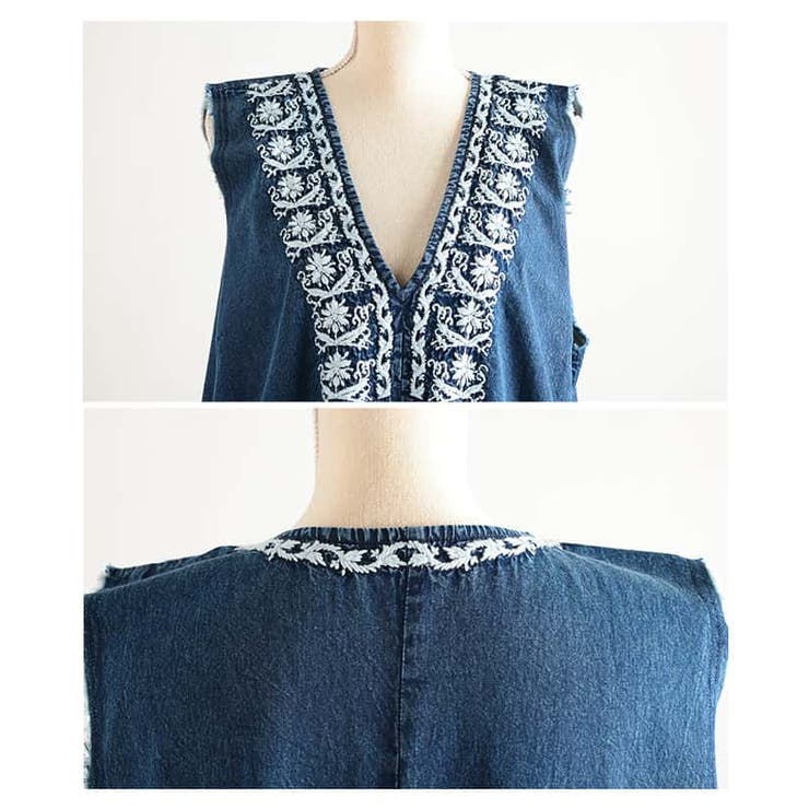 涼しく華やぐ刺繍入り裾フリンジインド綿ワンピース レディース ワンピース | Sawa a la mode | 詳細画像19 