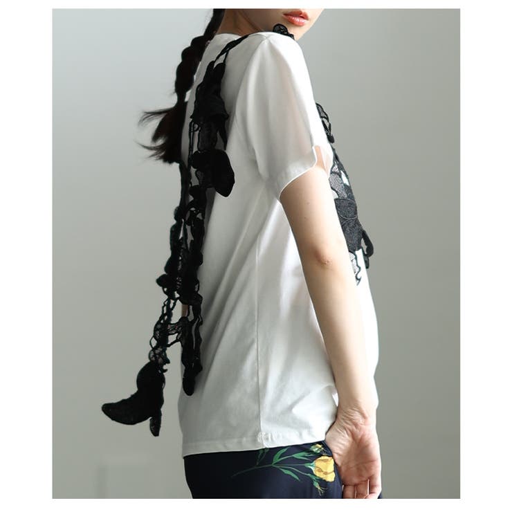 アートな立体感纏う2wayレースレイヤードカットソー レディース ファッション | Sawa a la mode | 詳細画像16 
