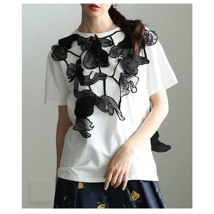 アートな立体感纏う2wayレースレイヤードカットソー レディース ファッション | Sawa a la mode | 詳細画像19 