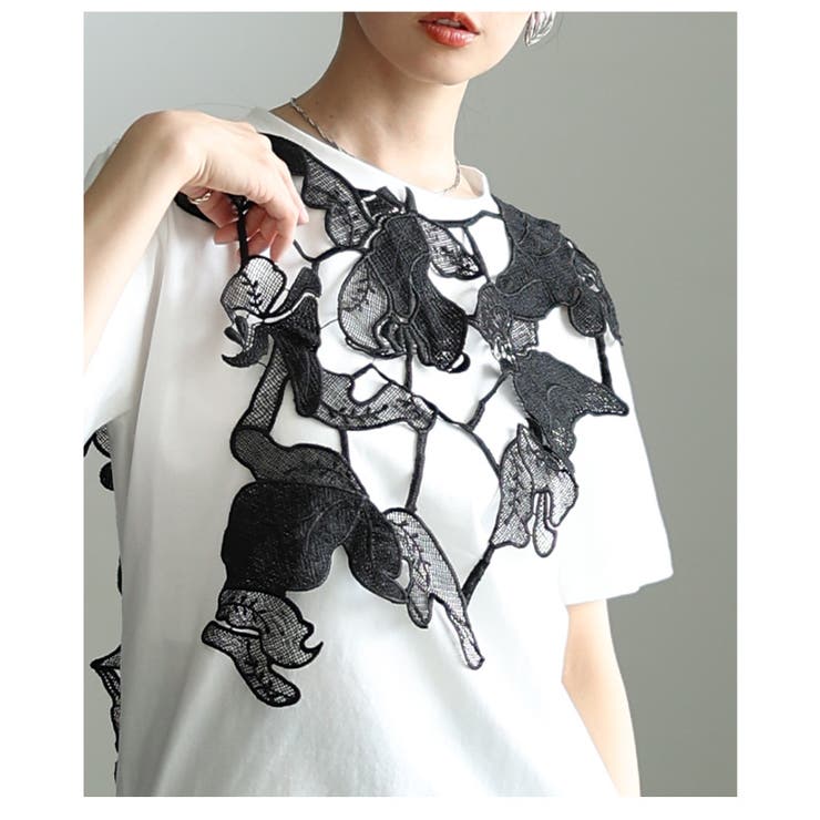 アートな立体感纏う2wayレースレイヤードカットソー レディース ファッション | Sawa a la mode | 詳細画像20 