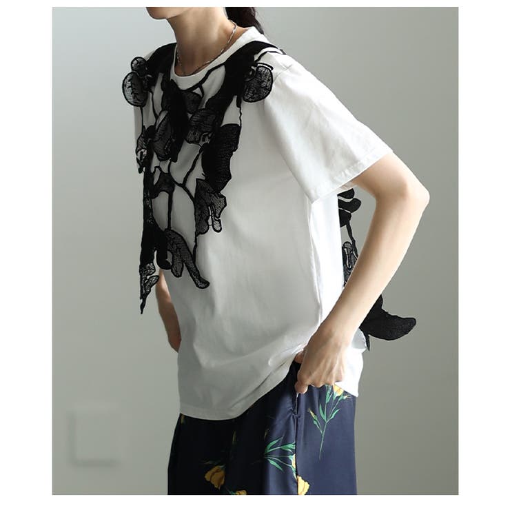 アートな立体感纏う2wayレースレイヤードカットソー レディース ファッション | Sawa a la mode | 詳細画像22 