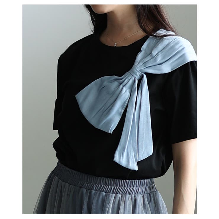 甘さを抑えたアシンメトリーリボンモチーフカットソー レディース ファッション | Sawa a la mode | 詳細画像10 