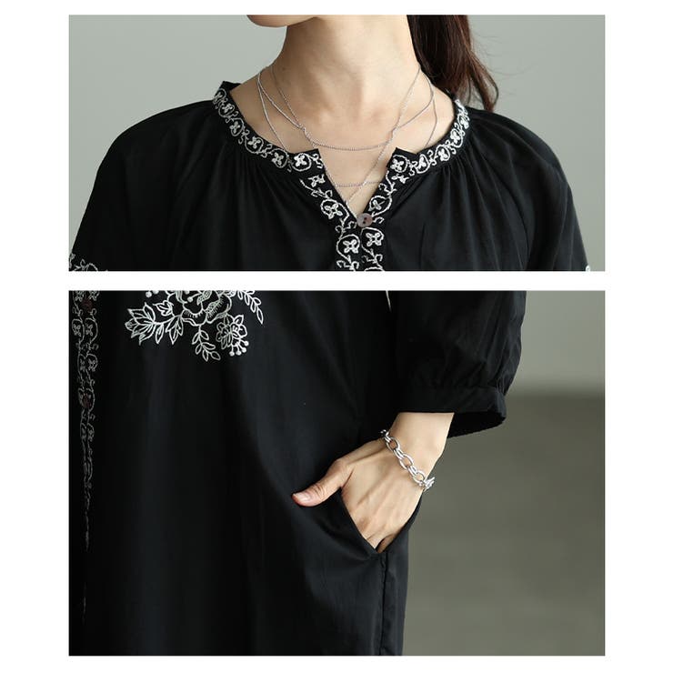特別な日に変わる花柄刺繍入りインド綿ワンピース レディース ファッション | Sawa a la mode | 詳細画像5 
