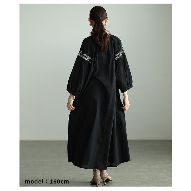 特別な日に変わる花柄刺繍入りインド綿ワンピース レディース ファッション | Sawa a la mode | 詳細画像12 