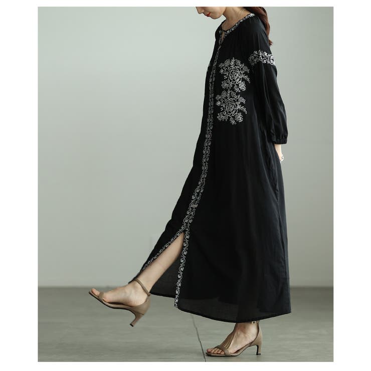 特別な日に変わる花柄刺繍入りインド綿ワンピース レディース ファッション | Sawa a la mode | 詳細画像14 