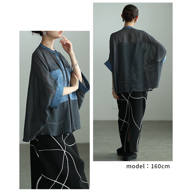 ふわりと舞う軽やかな異素材シアードルマンブラウス レディース ファッション | Sawa a la mode | 詳細画像8 