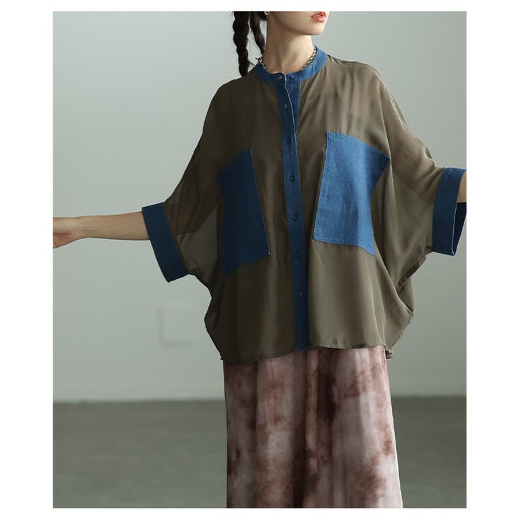 ふわりと舞う軽やかな異素材シアードルマンブラウス レディース ファッション | Sawa a la mode | 詳細画像10 