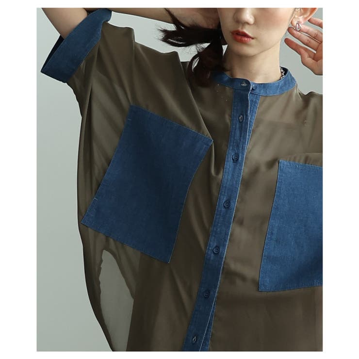 ふわりと舞う軽やかな異素材シアードルマンブラウス レディース ファッション | Sawa a la mode | 詳細画像16 