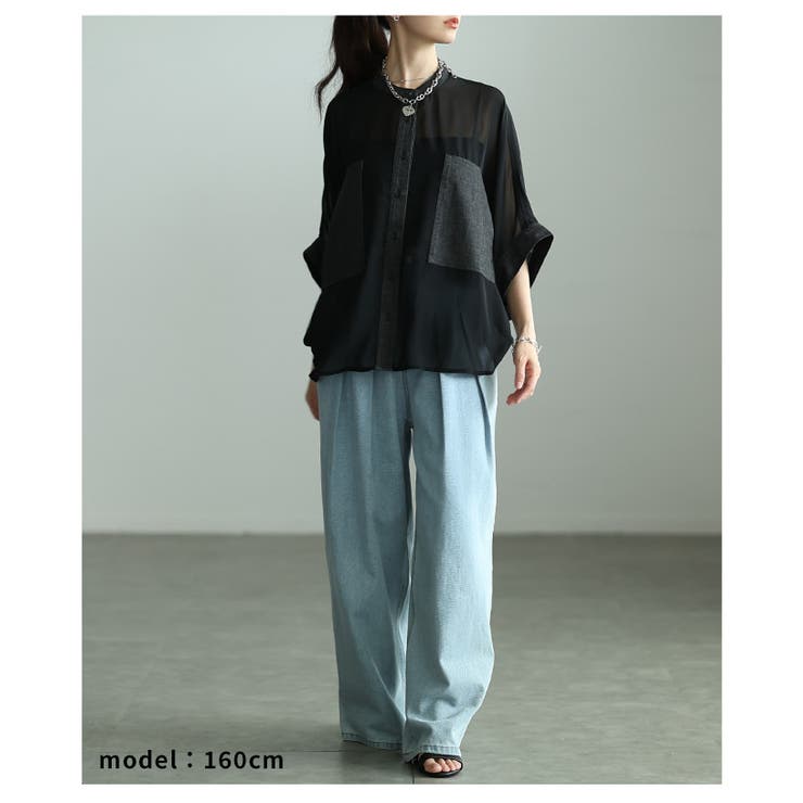 ふわりと舞う軽やかな異素材シアードルマンブラウス レディース ファッション | Sawa a la mode | 詳細画像21 