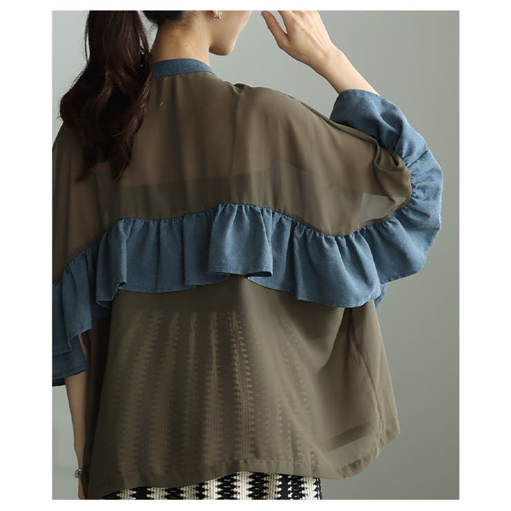 ふわり風を纏うような異素材フリルシアーブラウス レディース ファッション | Sawa a la mode | 詳細画像9 