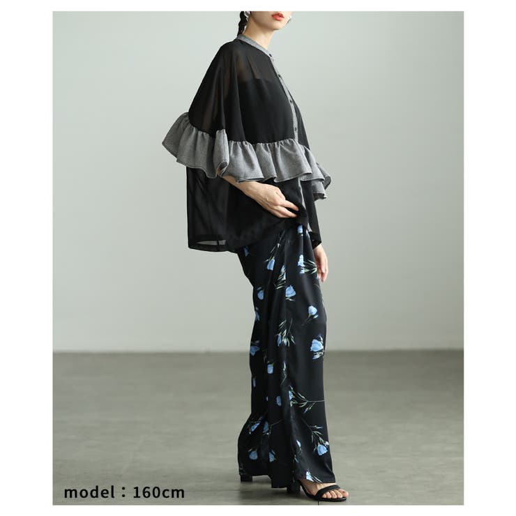 ふわり風を纏うような異素材フリルシアーブラウス レディース ファッション | Sawa a la mode | 詳細画像11 