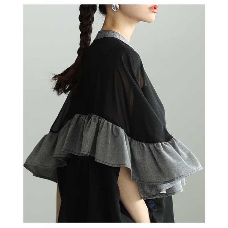 ふわり風を纏うような異素材フリルシアーブラウス レディース ファッション | Sawa a la mode | 詳細画像14 