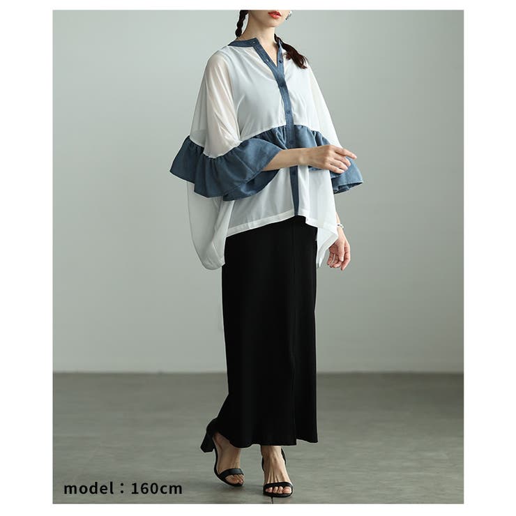 ふわり風を纏うような異素材フリルシアーブラウス レディース ファッション | Sawa a la mode | 詳細画像21 