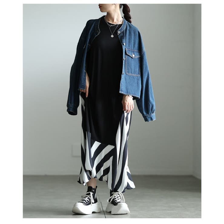 歩くたびに揺れるストライプ切替フレアロングワンピース レディース ワンピース | Sawa a la mode | 詳細画像16 