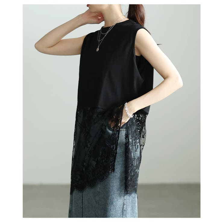 重ねるだけで華やぐ裾レースヘムタンクトップ レディース トップス | Sawa a la mode | 詳細画像9 
