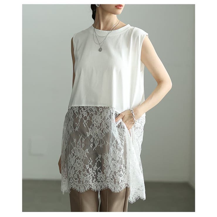 重ねるだけで華やぐ裾レースヘムタンクトップ レディース トップス | Sawa a la mode | 詳細画像15 