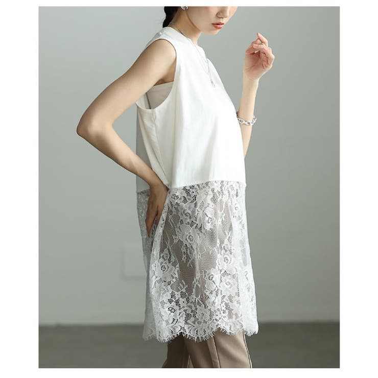 重ねるだけで華やぐ裾レースヘムタンクトップ レディース トップス | Sawa a la mode | 詳細画像16 