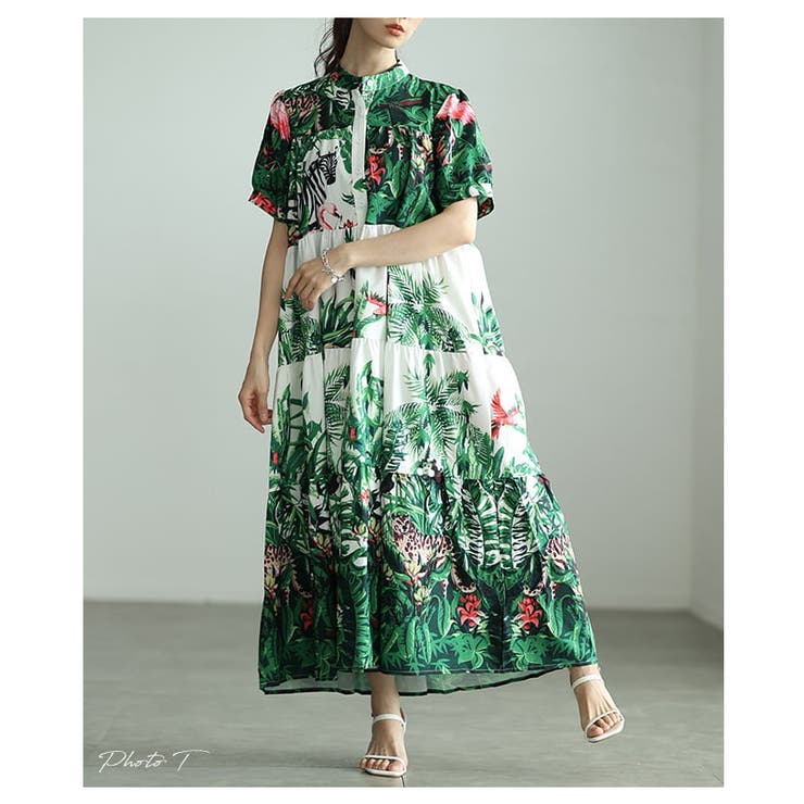 リゾート気分高まるボタニカルティアードワンピース レディース ワンピース | Sawa a la mode | 詳細画像2 