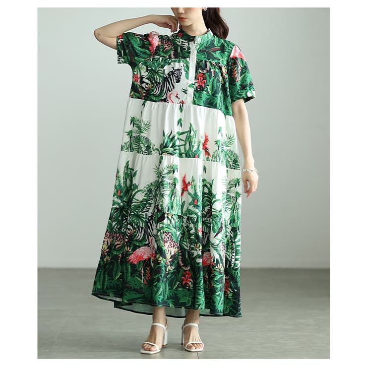 リゾート気分高まるボタニカルティアードワンピース レディース ワンピース | Sawa a la mode | 詳細画像4 