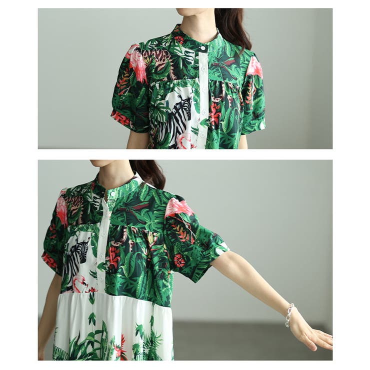 リゾート気分高まるボタニカルティアードワンピース レディース ワンピース | Sawa a la mode | 詳細画像5 